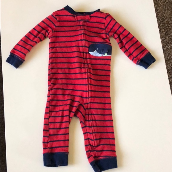 Bundle of 4 one piece pajamas Carter’s size 9 mon - Picture 2 of 5